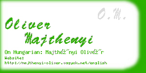 oliver majthenyi business card